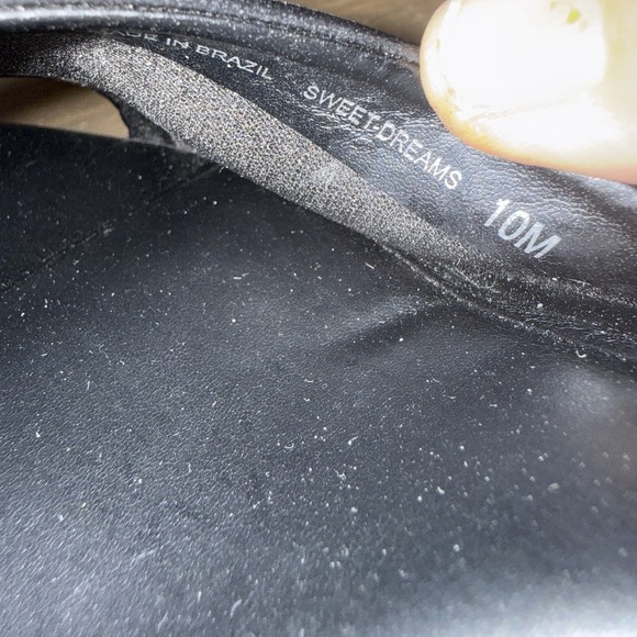 Gianni Bini Womens 10M Black Leather Sweet Dreams Peep Toe Slip On Platform Heel - Picture 8 of 9